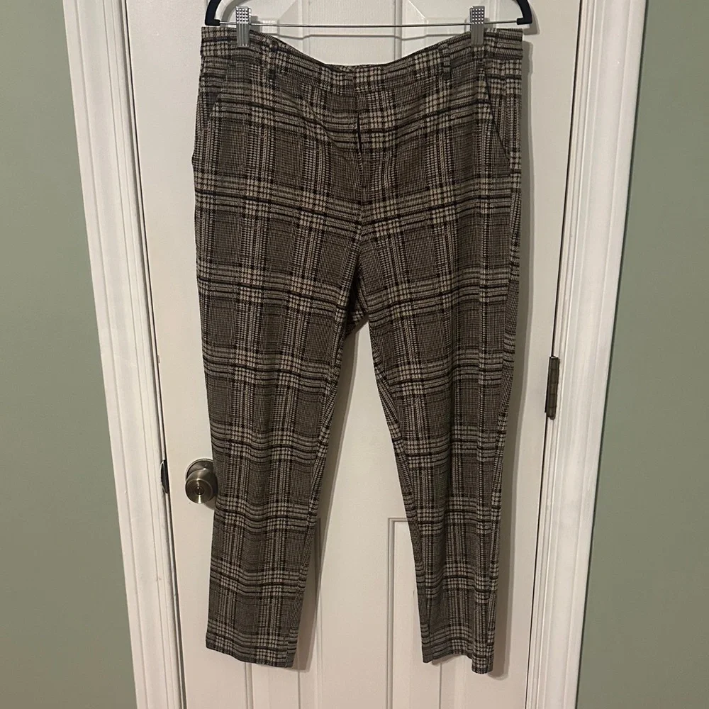 Liverpool Womens Brown Plaid Dress Pants